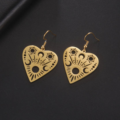 Sipuris Sun Moon Love Heart Dangle Earrings