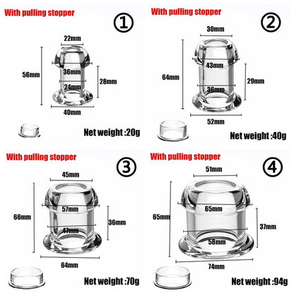 Hollow Speculum Peeking anal beads butt plug with stopper expander