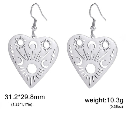 Sipuris Sun Moon Love Heart Dangle Earrings