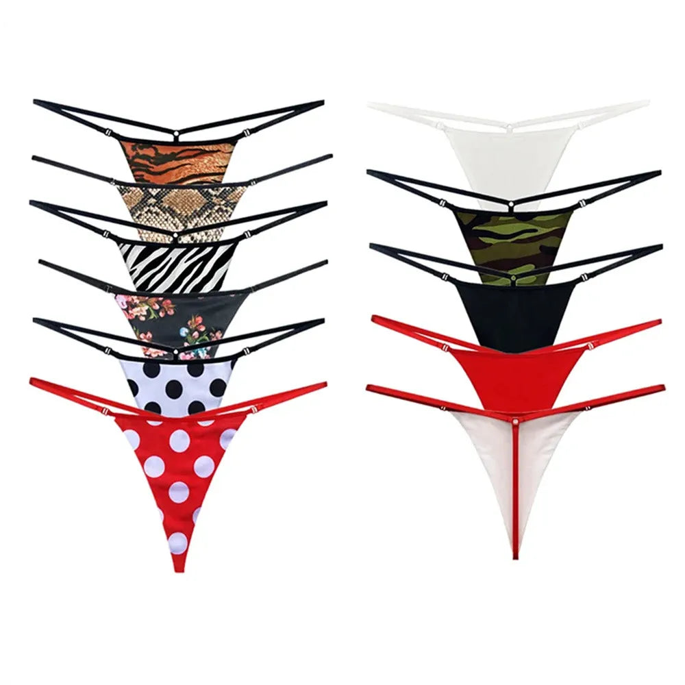 Sexy Printed Cotton Woman Thongs