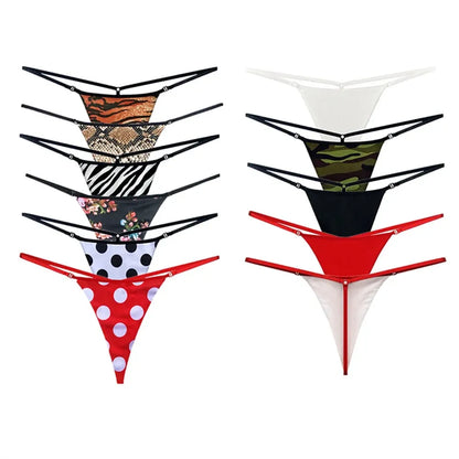 Sexy Printed Cotton Woman Thongs