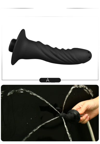 Soft Silicone Connectable Butt Plug with Shower Head