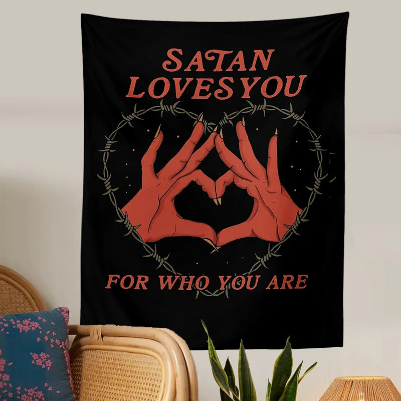 Wall Hanging Satan Loves You