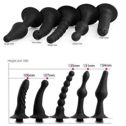 Soft Silicone Connectable Butt Plug with Shower Head