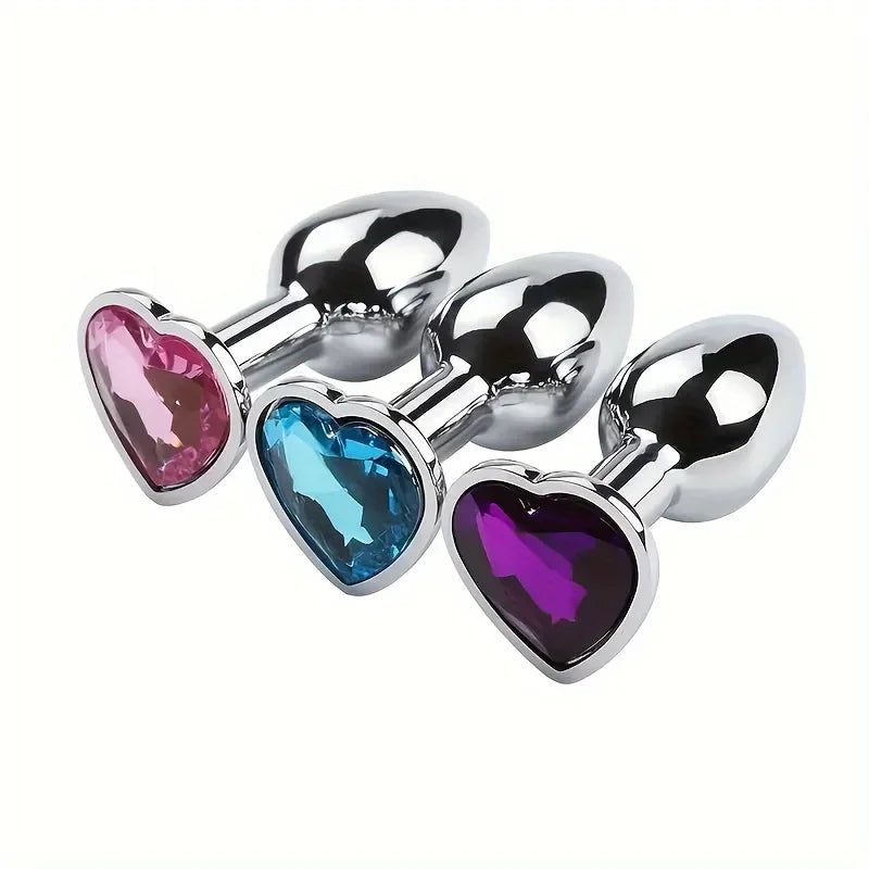 1PC Luxury Metal Butt Toys Heart Shaped