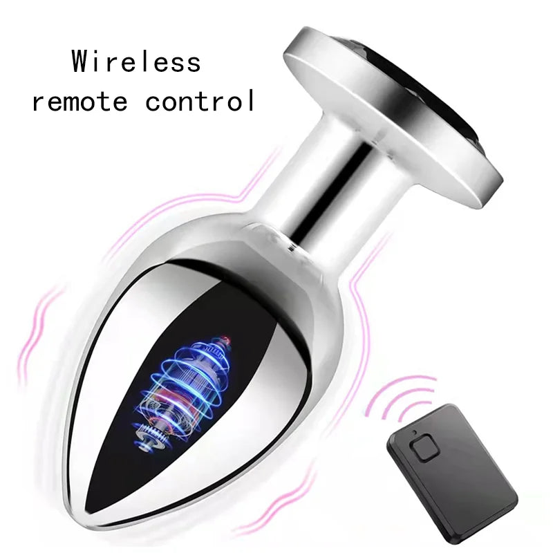 Wireless Remote Control Multi-Frequency Metal Anal Plug Vibrator