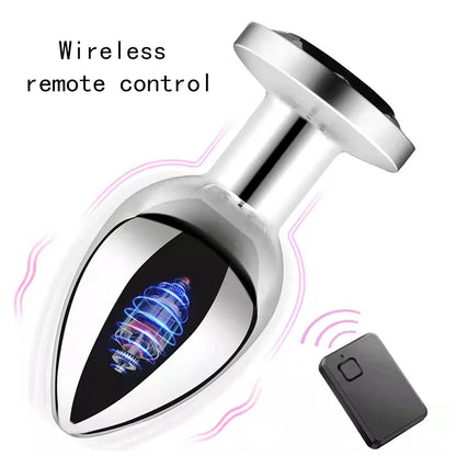 Wireless Remote Control Multi-Frequency Metal Anal Plug Vibrator