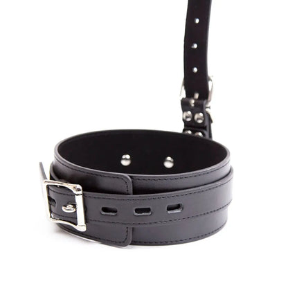 Leather Choker Collar Strap with Smooth Stainless Steel Nose Hook for Fetish Bdsm