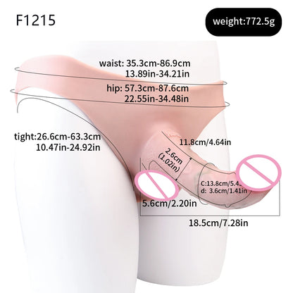FAAK Silicone Briefs with Penis Sleeve Male Masturbator
