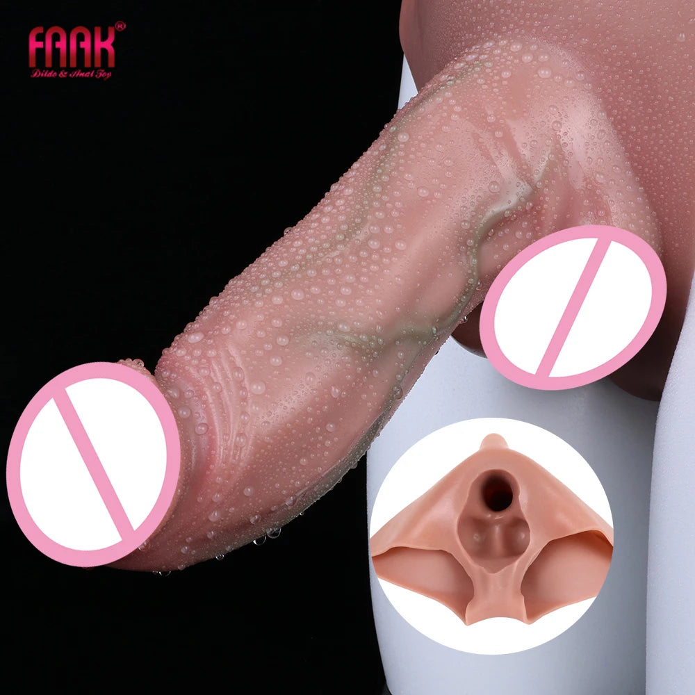 FAAK Silicone Briefs with Penis Sleeve Male Masturbator