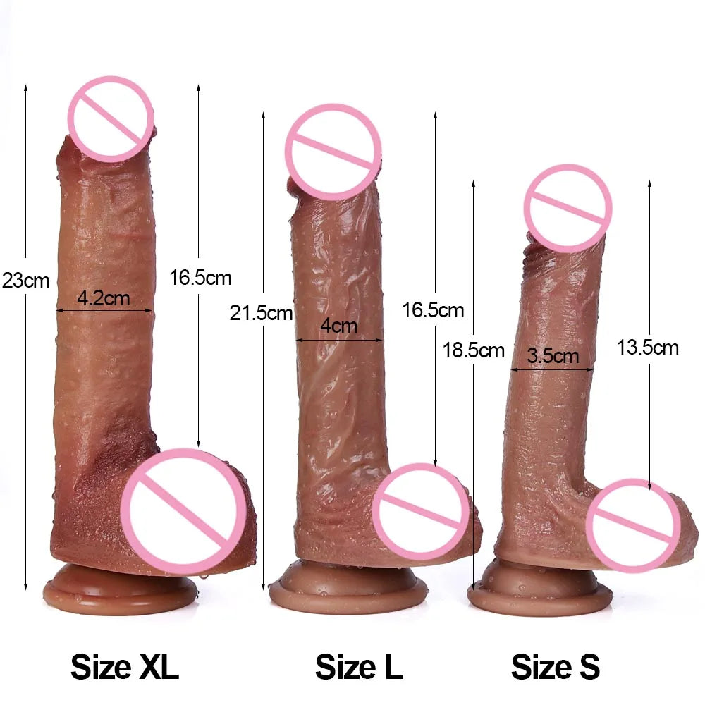 Silicone Real Big Thick Strap on Penis Foreskin Dick Anal Dildo