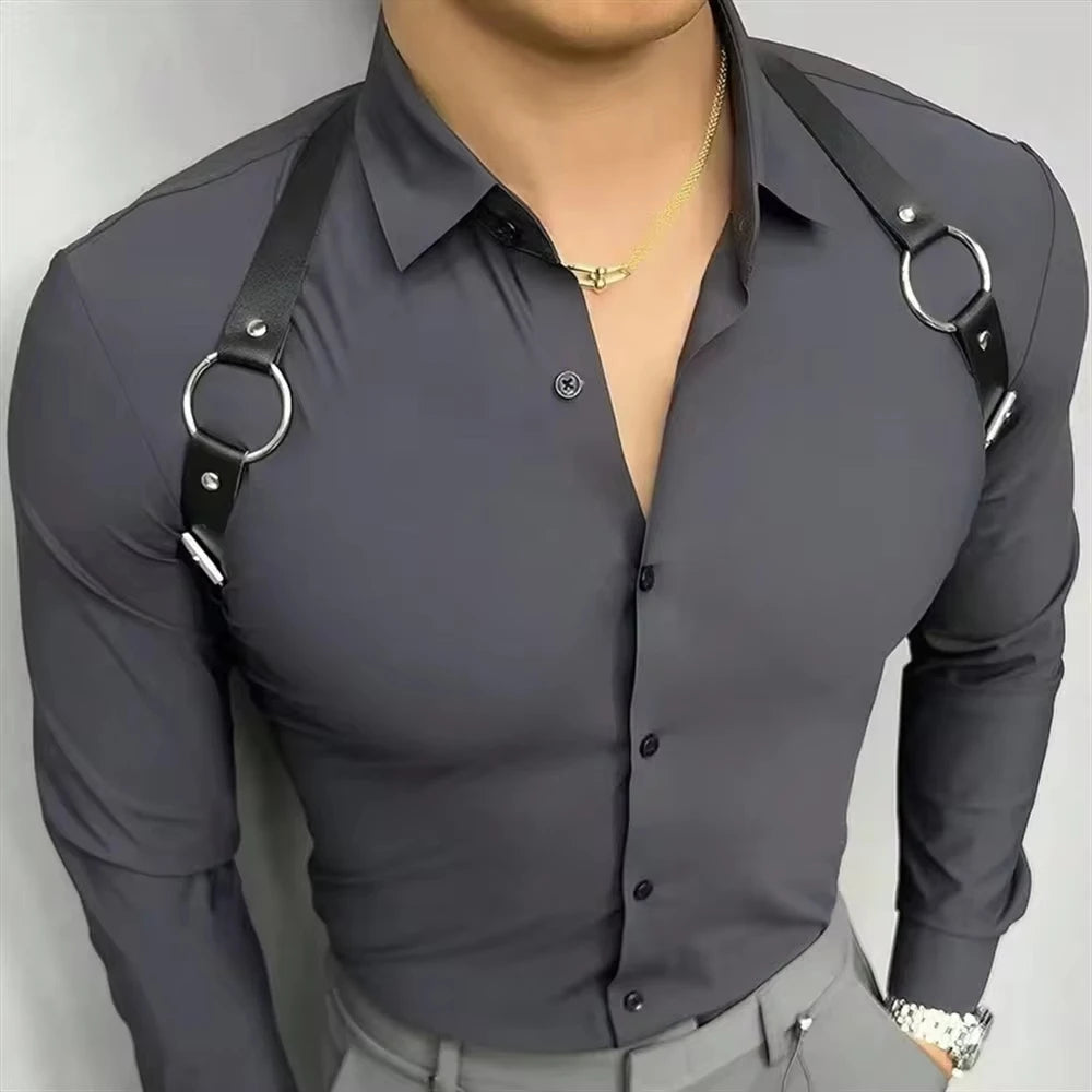 Sexy Men Leather Chest Harness