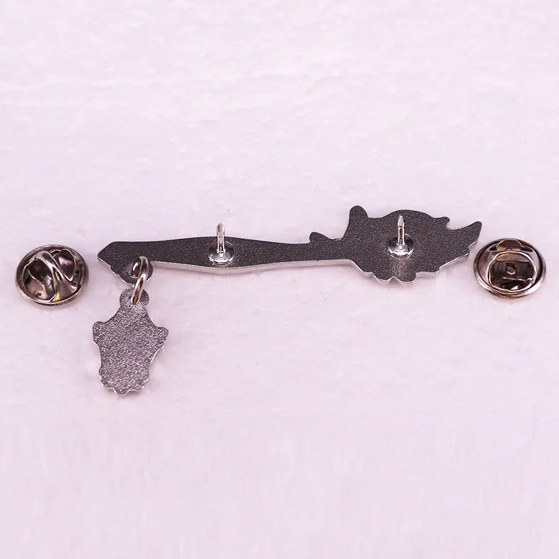 BROOM badge with lamp Enamel Lapel Pin brooch