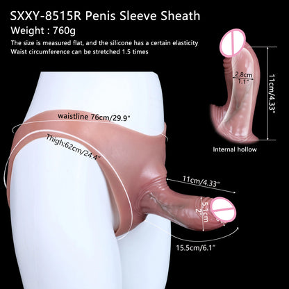 FAAK Silicone Briefs with Penis Sleeve Male Masturbator