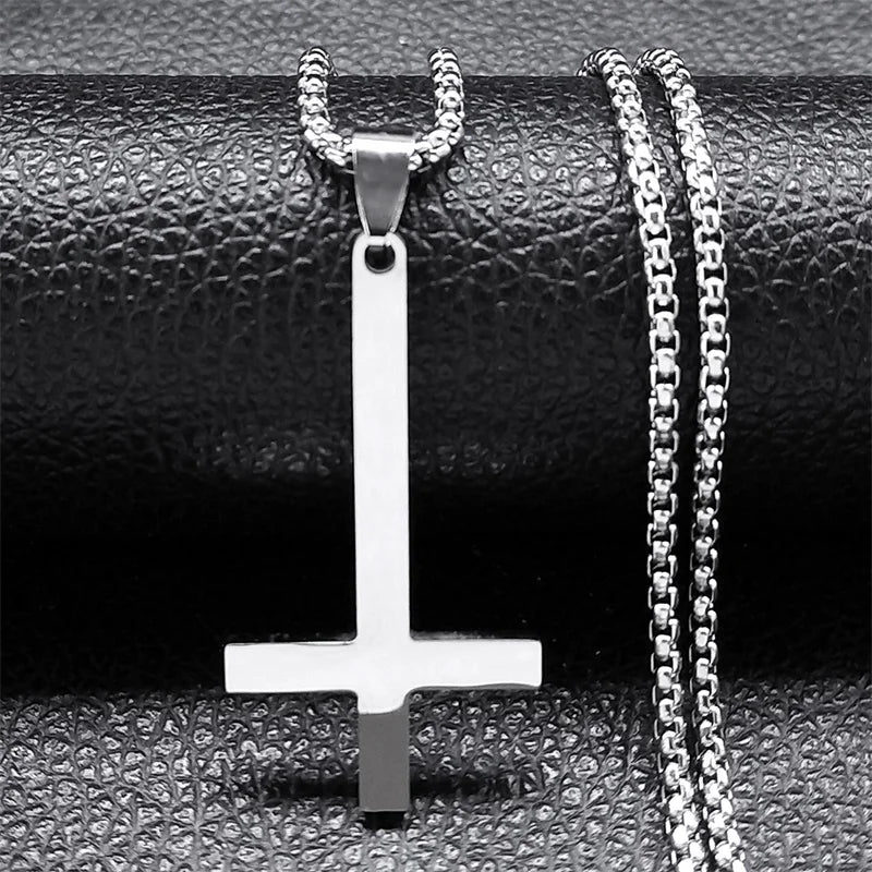 Upside Down Cross  Necklace