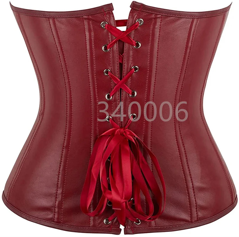 caudatus Ladies Faux Leather Corsets w/ zipper