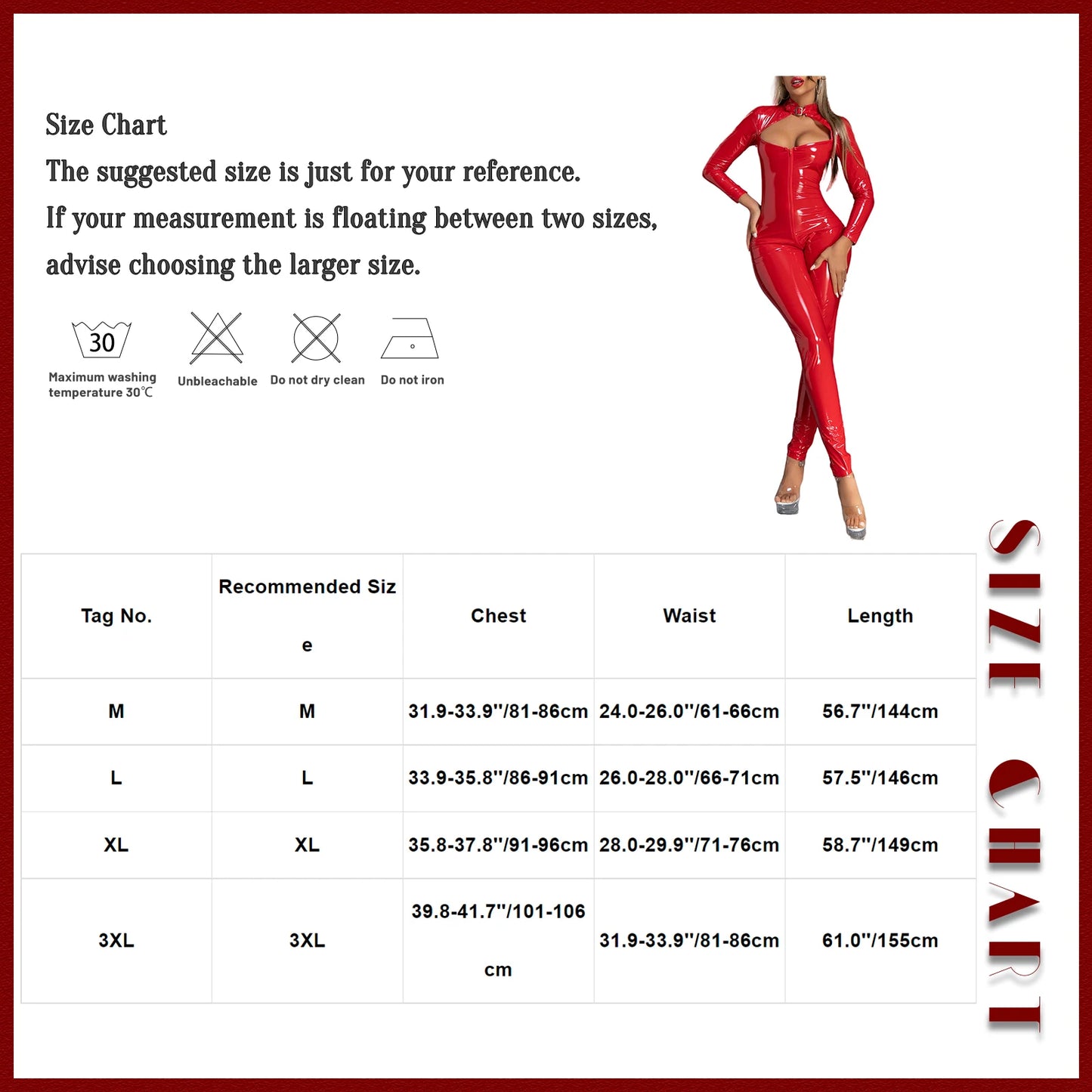 Women's Leather Patent Lingerie Zipper Bodysuit Jumpsuit