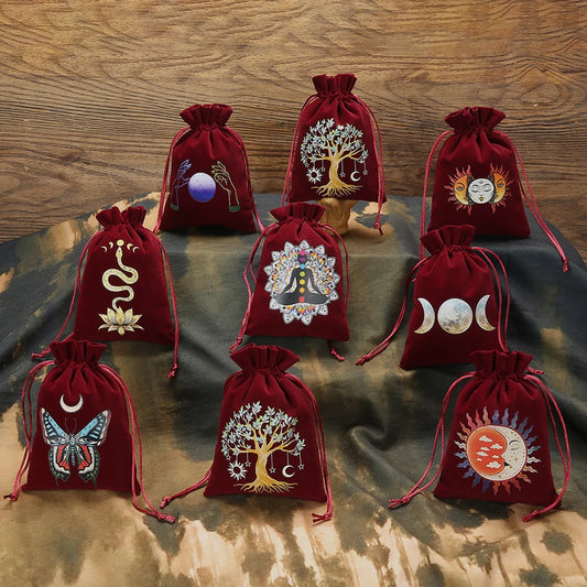 1pc Velvet Drawstring Tarot Card  Bag,