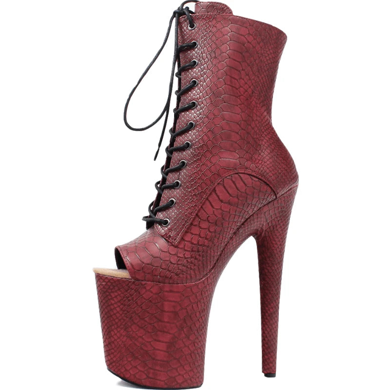 Gothic Fetish  Stripper  High Heel Ankle Boots