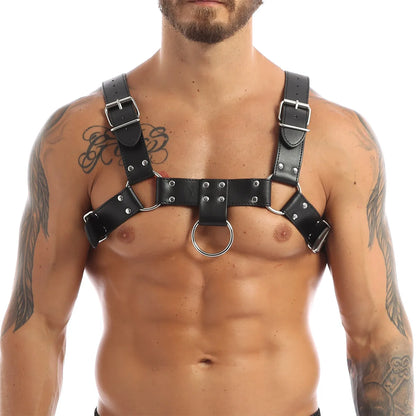 Sexy Men Leather Chest Harness