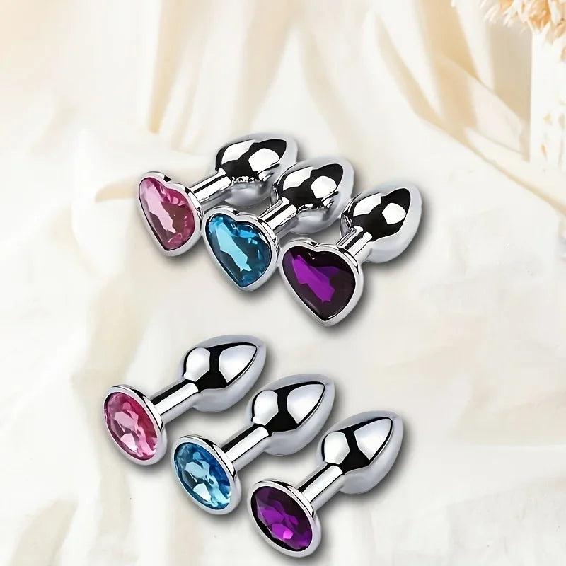 1PC Luxury Metal Butt Toys Heart Shaped