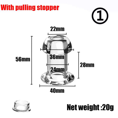 Hollow Speculum Peeking anal beads butt plug with stopper expander