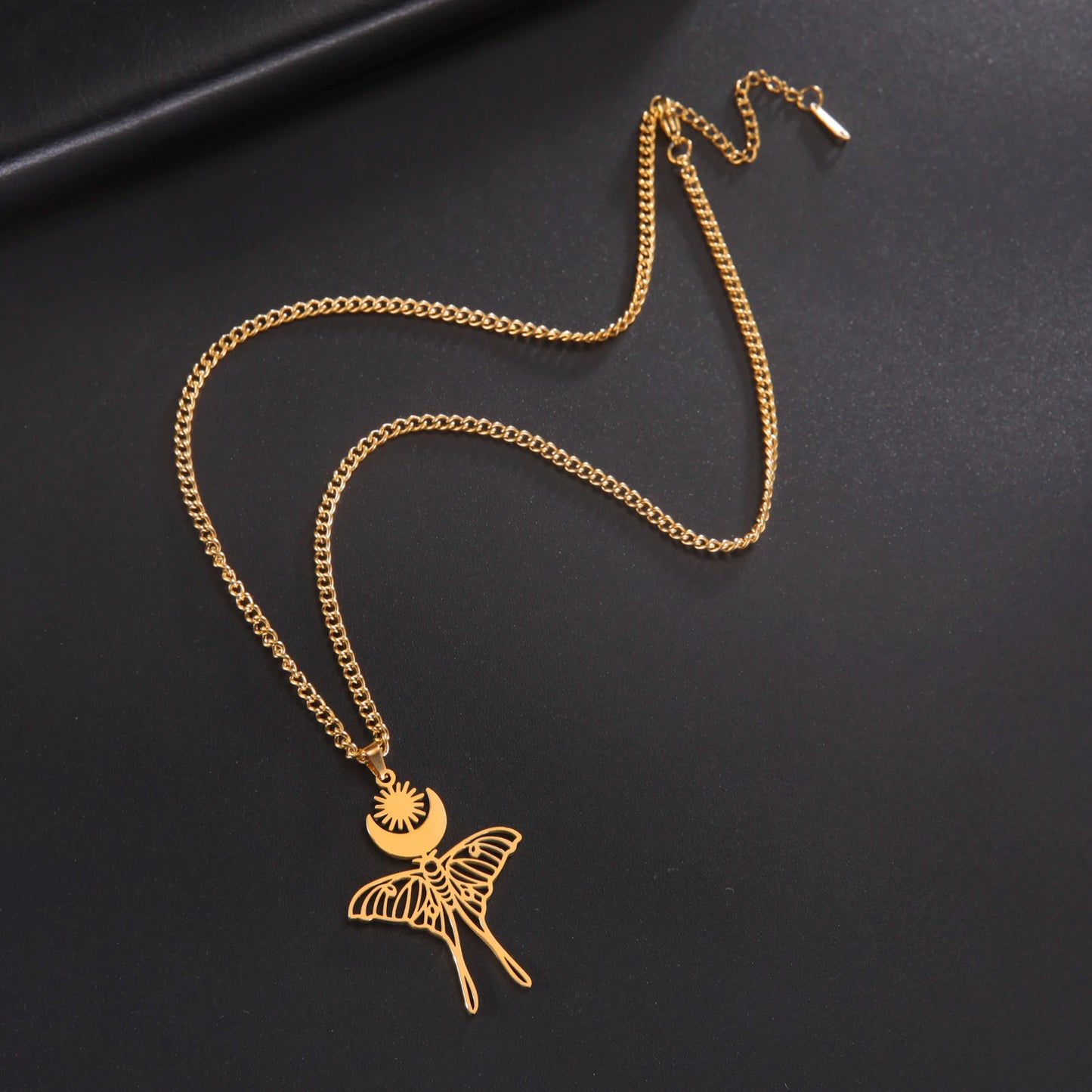 Skyrim Moon Sun Butterfly Pendant Necklace