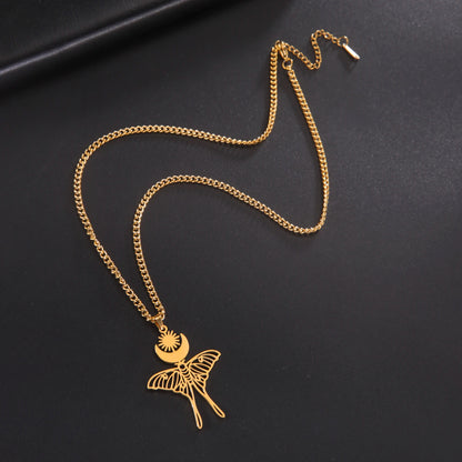 Skyrim Moon Sun Butterfly Pendant Necklace