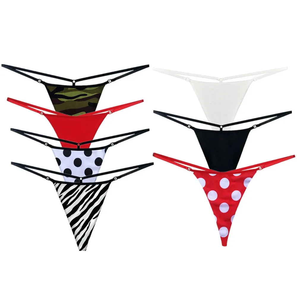 Sexy Printed Cotton Woman Thongs