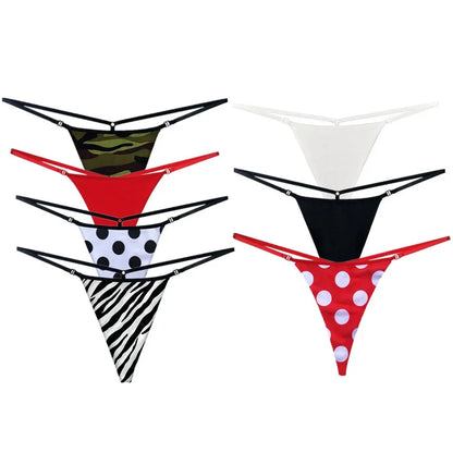 Sexy Printed Cotton Woman Thongs