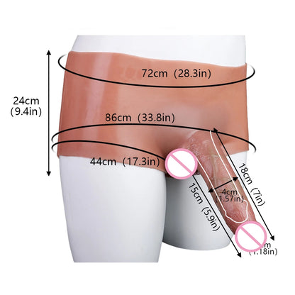 FAAK Silicone Briefs with Penis Sleeve Male Masturbator
