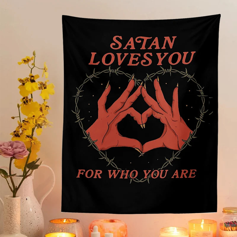 Wall Hanging Satan Loves You