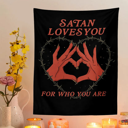 Wall Hanging Satan Loves You