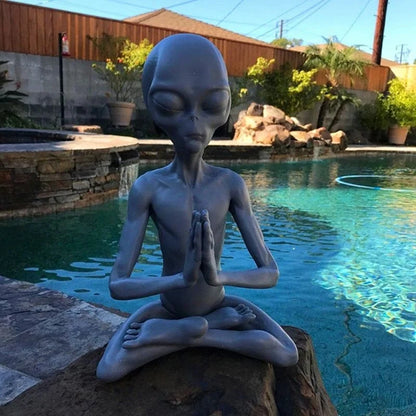 Meditation Alien Statue