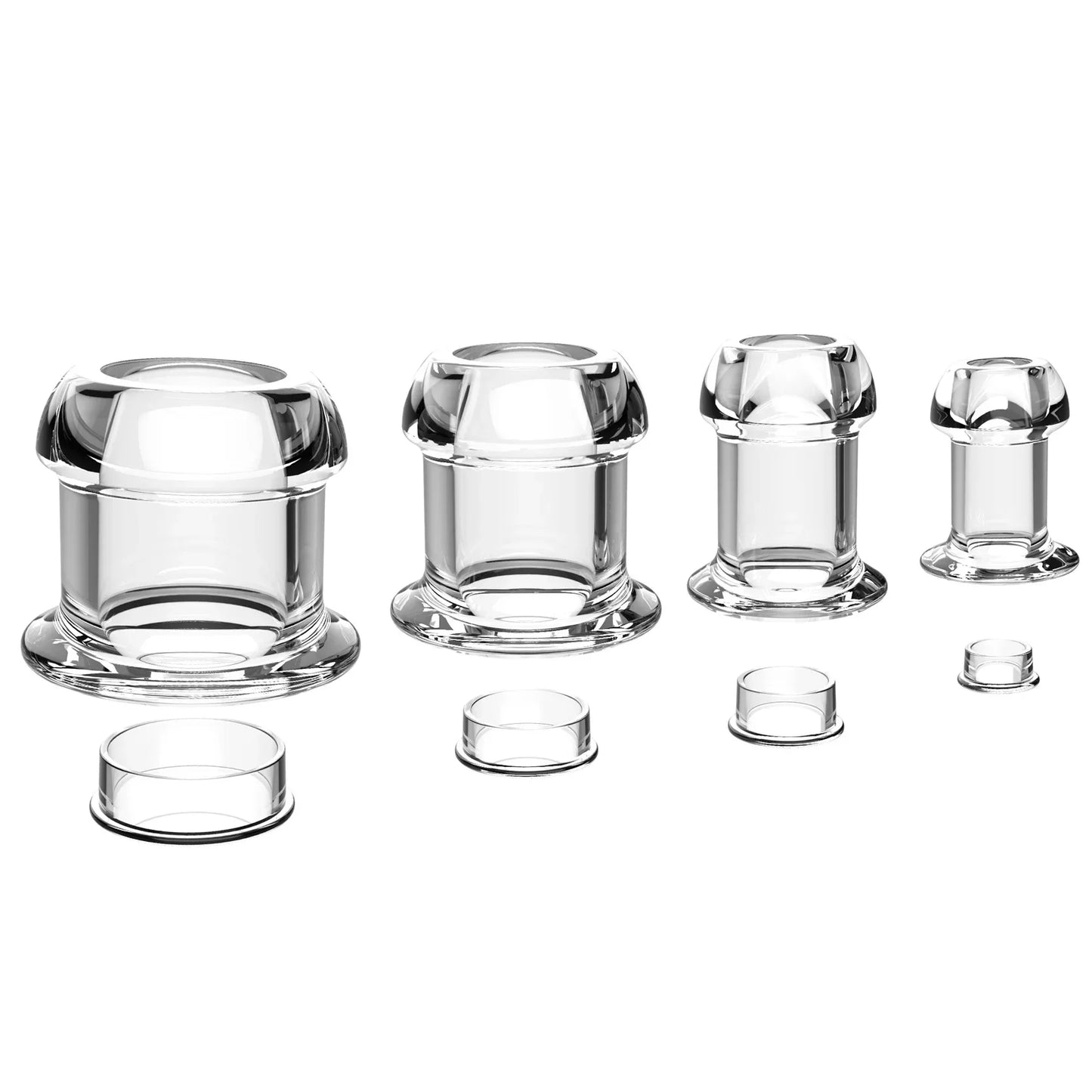 Hollow Speculum Peeking anal beads butt plug with stopper expander