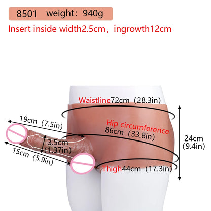 FAAK Silicone Briefs with Penis Sleeve Male Masturbator