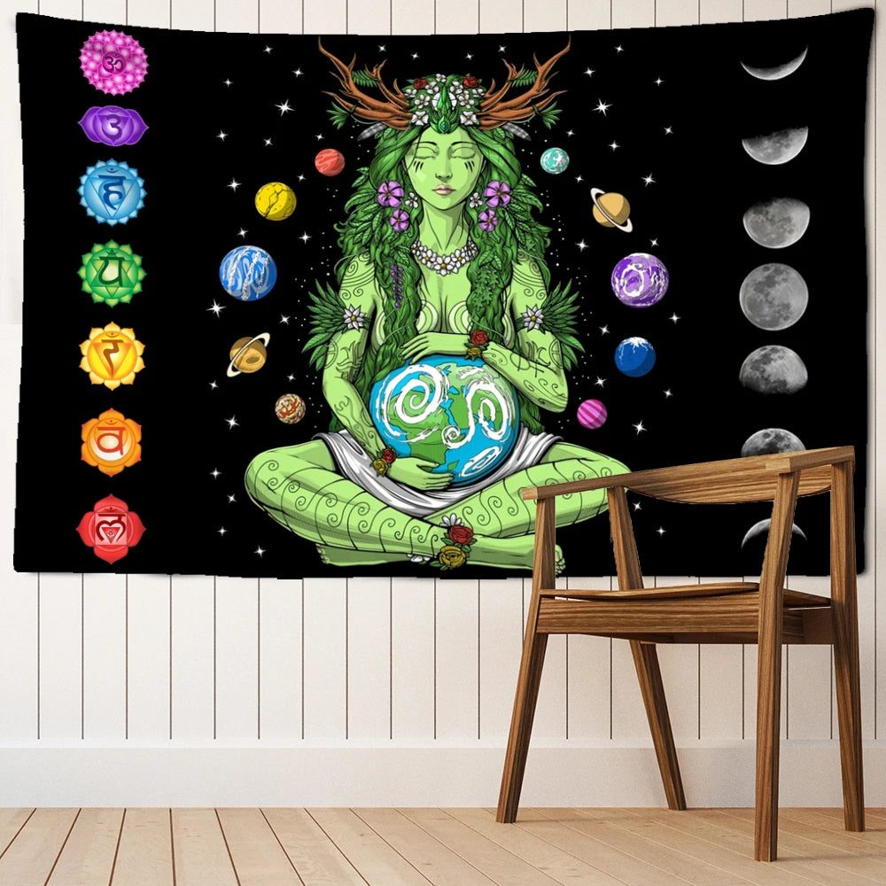 Green Girl Seven Chakra Tapestry