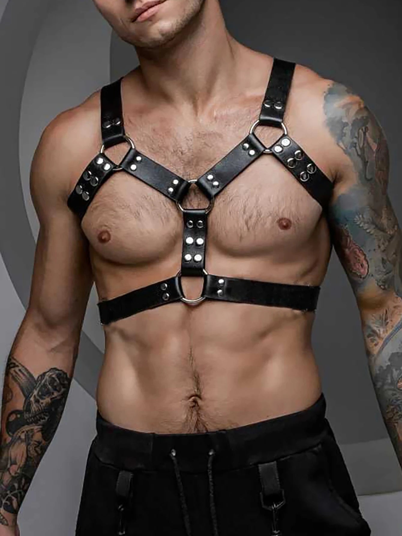 Sexy Men Leather Chest Harness