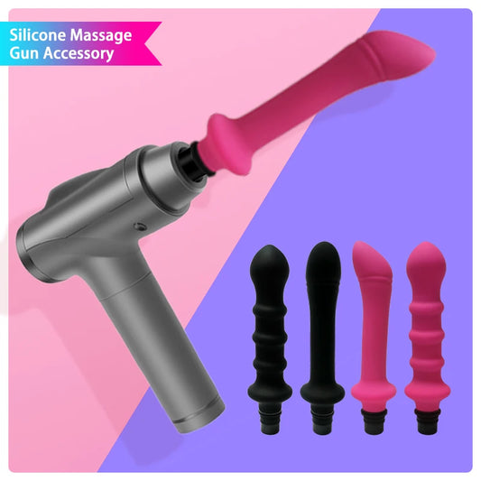 1 Pc Threaded Silicone Fascia Gun Massage Head With 3 Sizes Of Connectors, 12-13mm/15-16mm/18-19mm