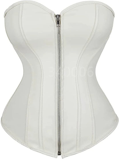 caudatus Ladies Faux Leather Corsets w/ zipper
