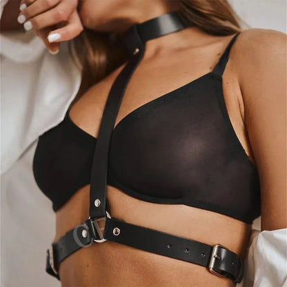 PU Leather Harness Sexy Lingerie