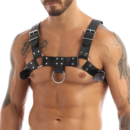 Sexy Men Leather Chest Harness