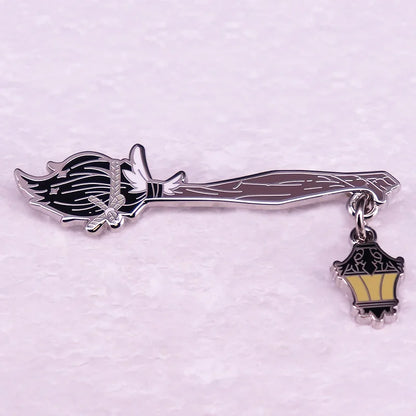 BROOM badge with lamp Enamel Lapel Pin brooch